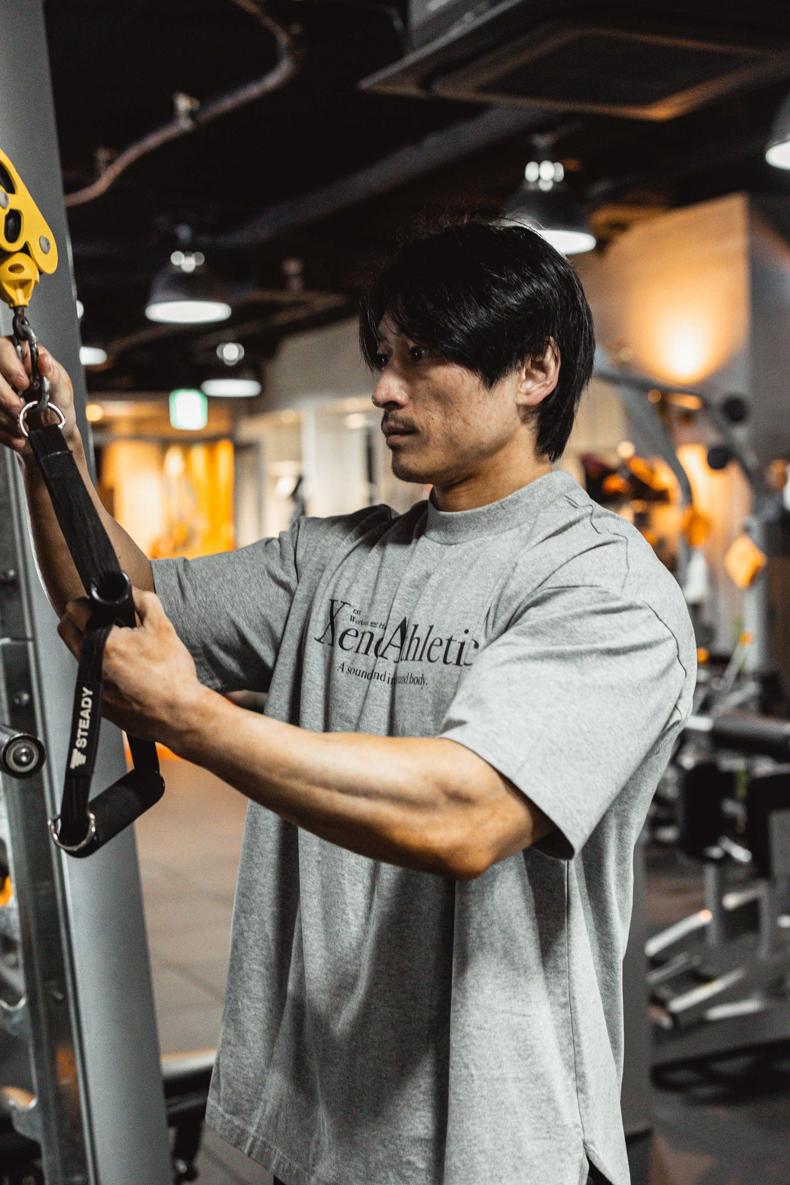 ABRAHAM CROSS TEE 新品未使用　Lサイズ XENO ATHLETIC LOGO T-SHIRT Gray