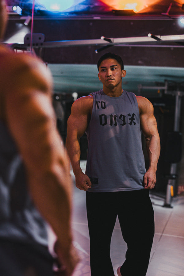 XENO 7TH ANNIV.  SLEEVELESS TEE GRAY