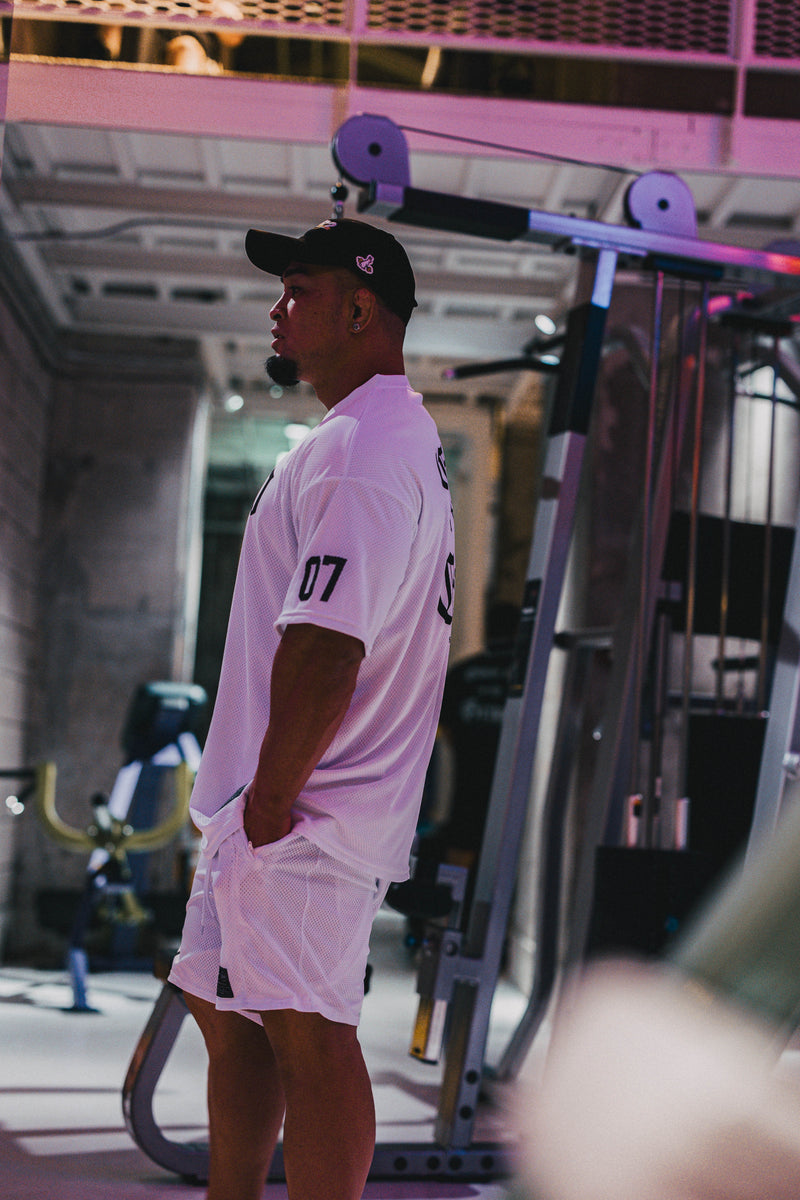 XENO 7TH ANNIV. OVER SIZED MESH T-SHIRT WHITE