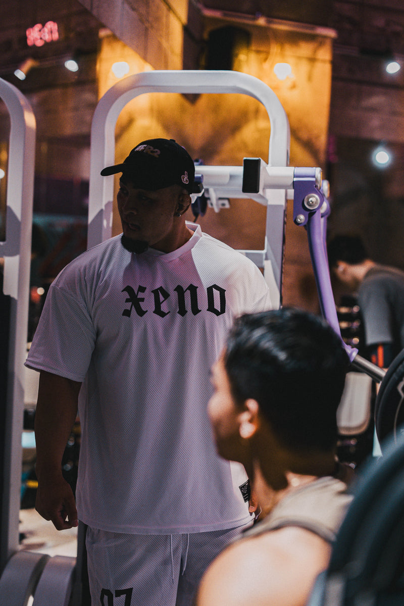XENO 7TH ANNIV. OVER SIZED MESH T-SHIRT WHITE