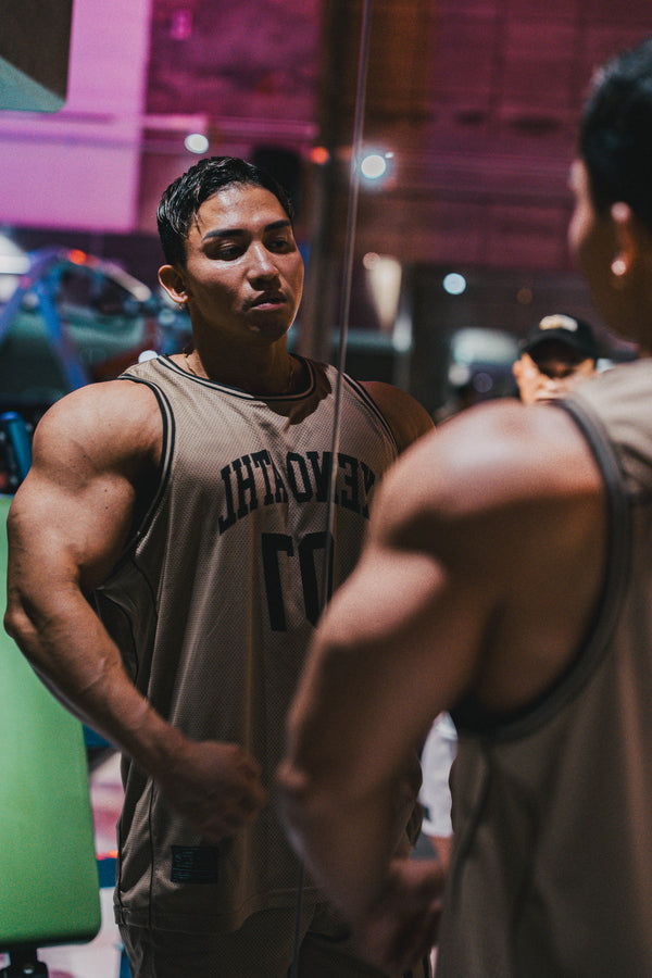 XENO 7TH ANNIV.  MESH TANKTOP BEIGE