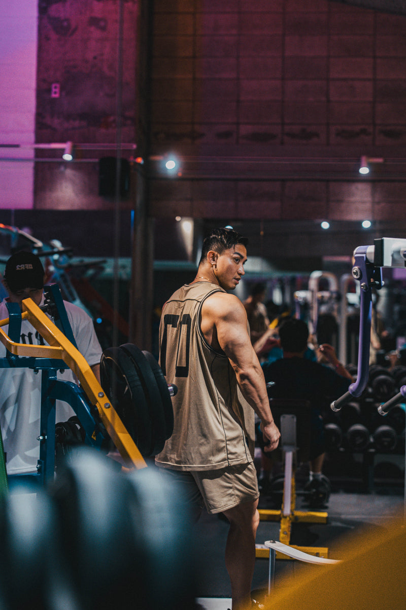 XENO 7TH ANNIV.  MESH TANKTOP BEIGE