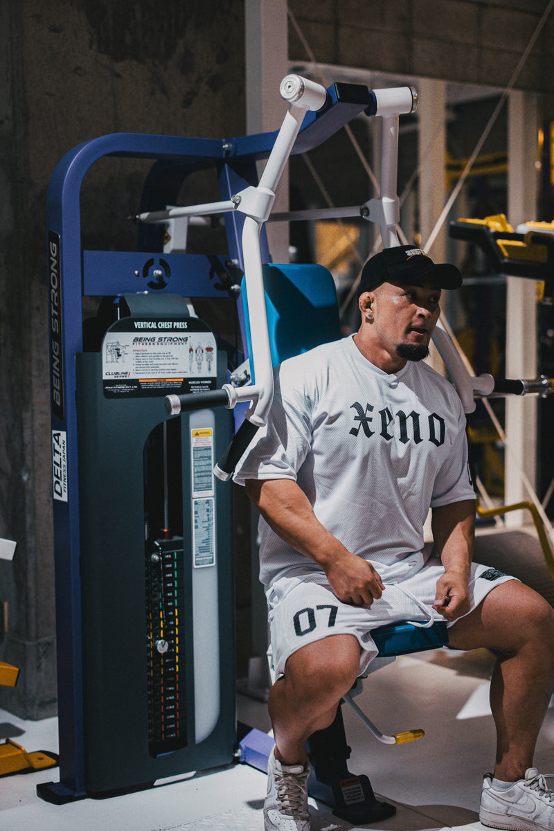 XENO 7TH ANNIV. OVER SIZED MESH T-SHIRT WHITE