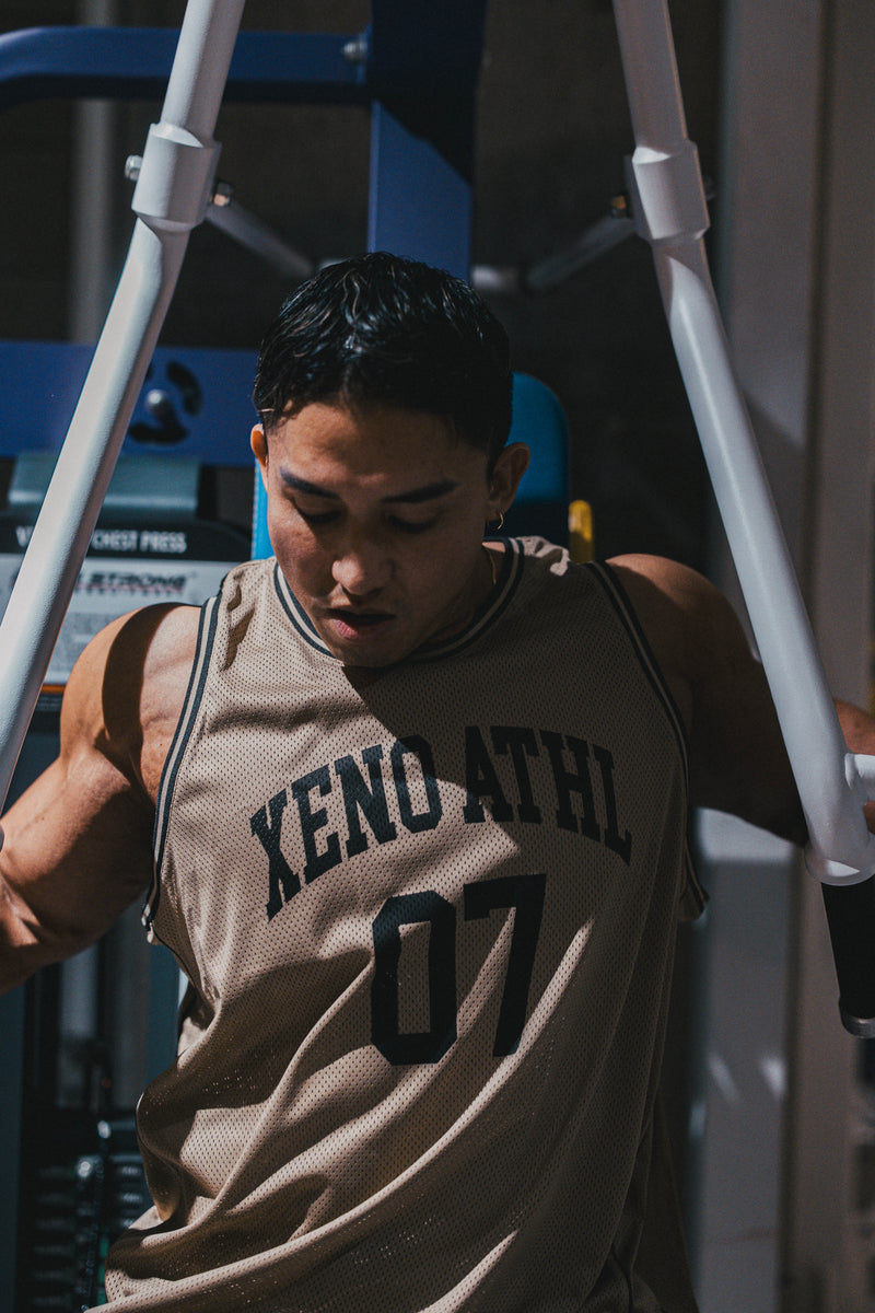 XENO 7TH ANNIV.  MESH TANKTOP BEIGE