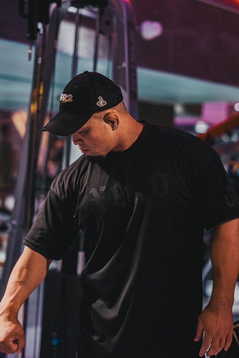 XENO 7TH ANNIV. OVER SIZED MESH T-SHIRT BLACK x BLACK