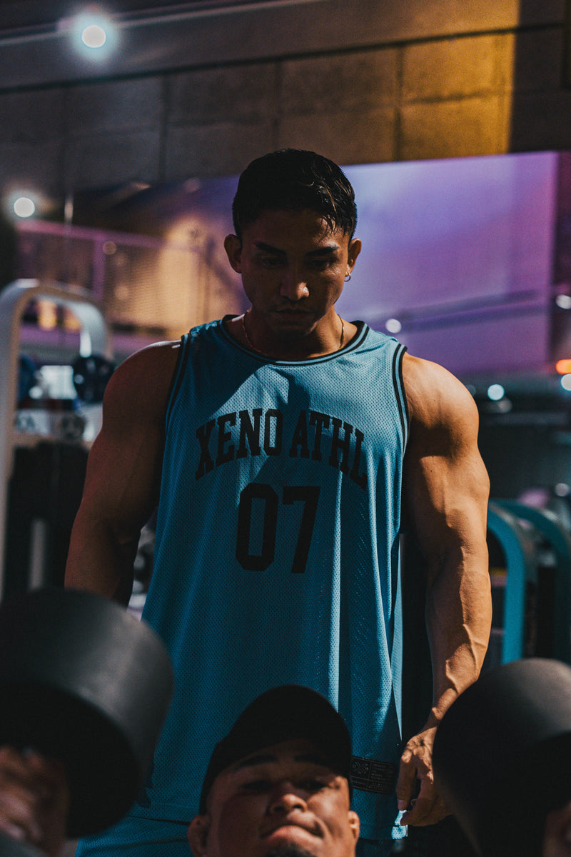 XENO 7TH ANNIV.  MESH TANKTOP SAXE
