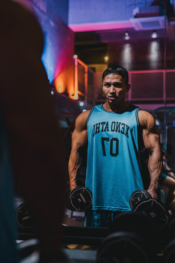 XENO 7TH ANNIV.  MESH TANKTOP SAXE