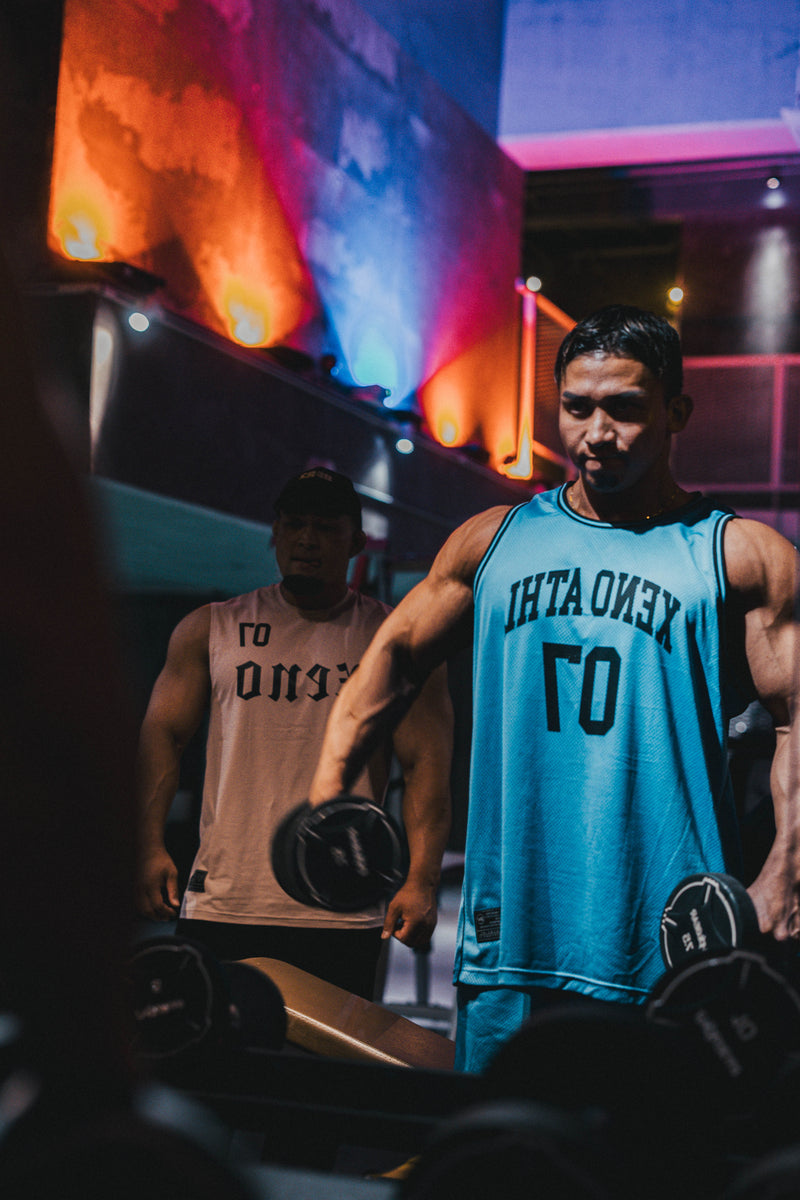 XENO 7TH ANNIV.  MESH TANKTOP SAXE