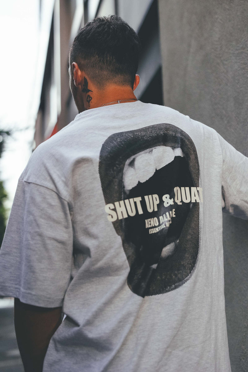 XENO SHUT UP & SQUAT T-SHIRT GRAY