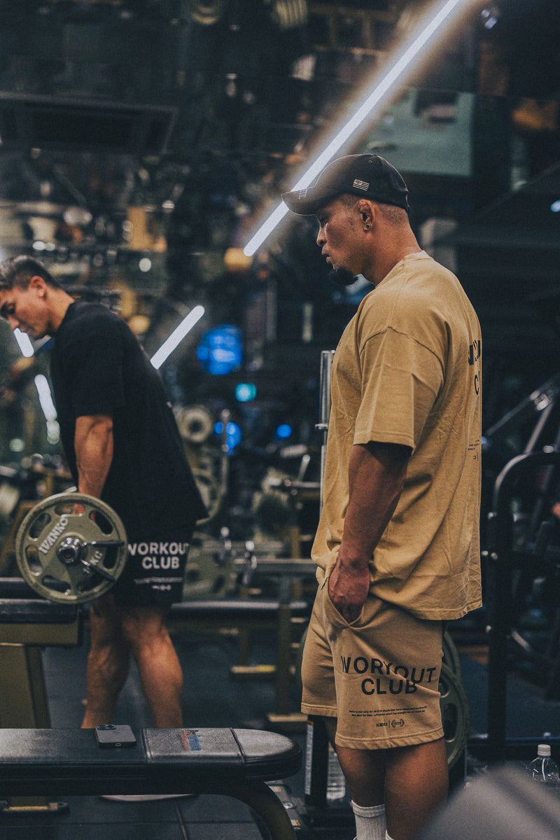 XENO WORKOUT CLUB SWEAT SHORTS BEIGE