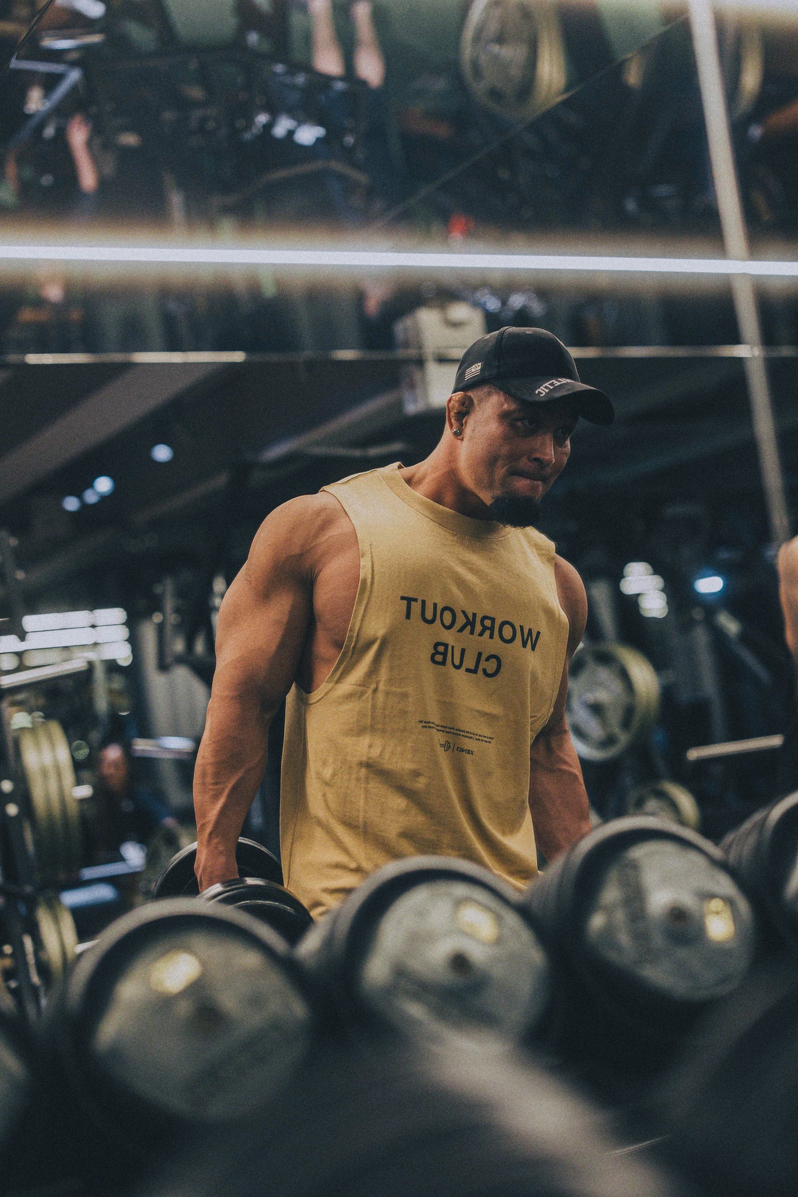 XENO WORKOUT CLUB TANK TOP BEIGE
