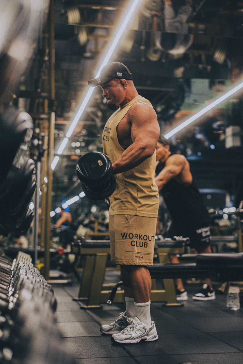 XENO WORKOUT CLUB SWEAT SHORTS BEIGE
