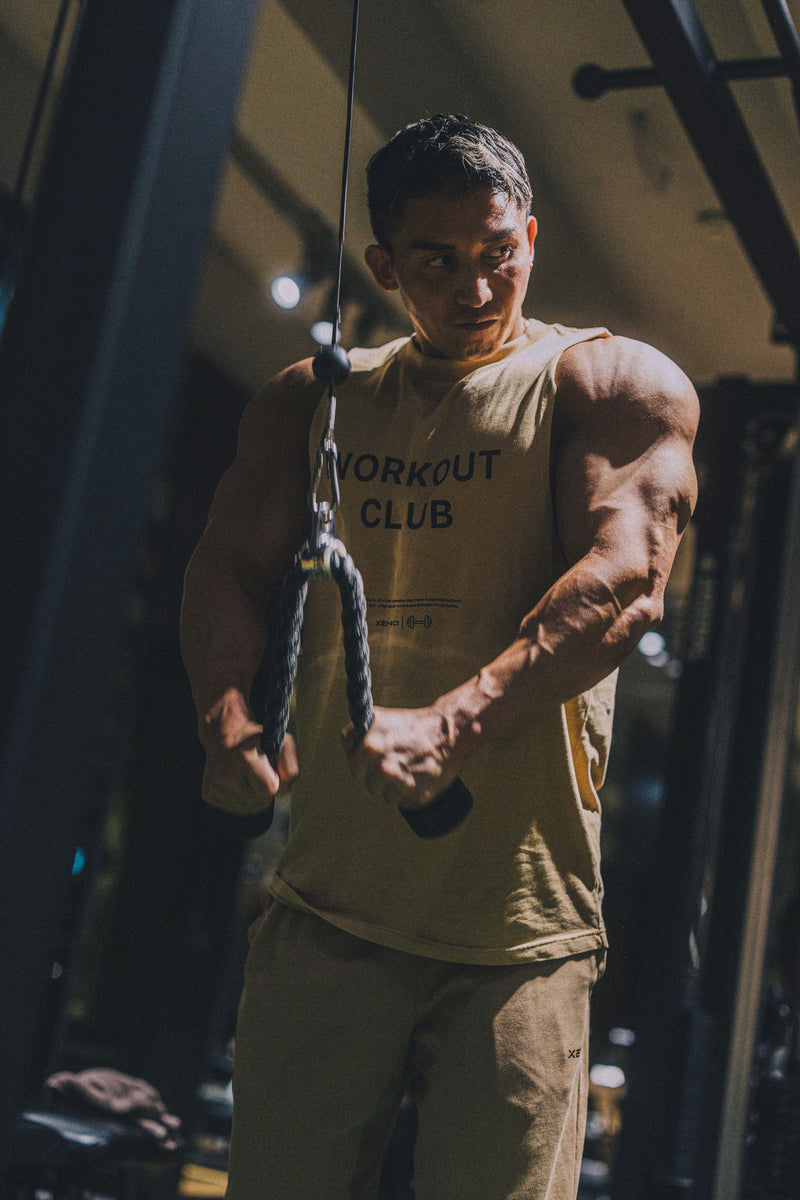 XENO WORKOUT CLUB TANK TOP BEIGE