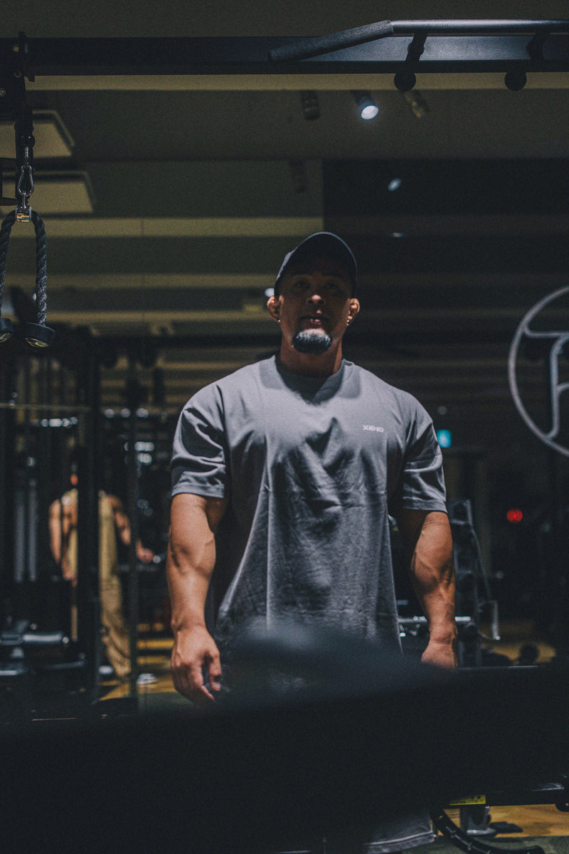 XENO WORKOUT CLUB OVER SIZED T-SHIRT BLUE GRAY