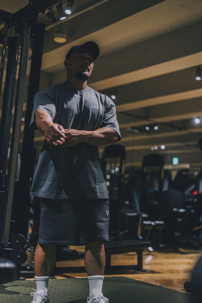 XENO WORKOUT CLUB SWEAT SHORTS BLUE GRAY