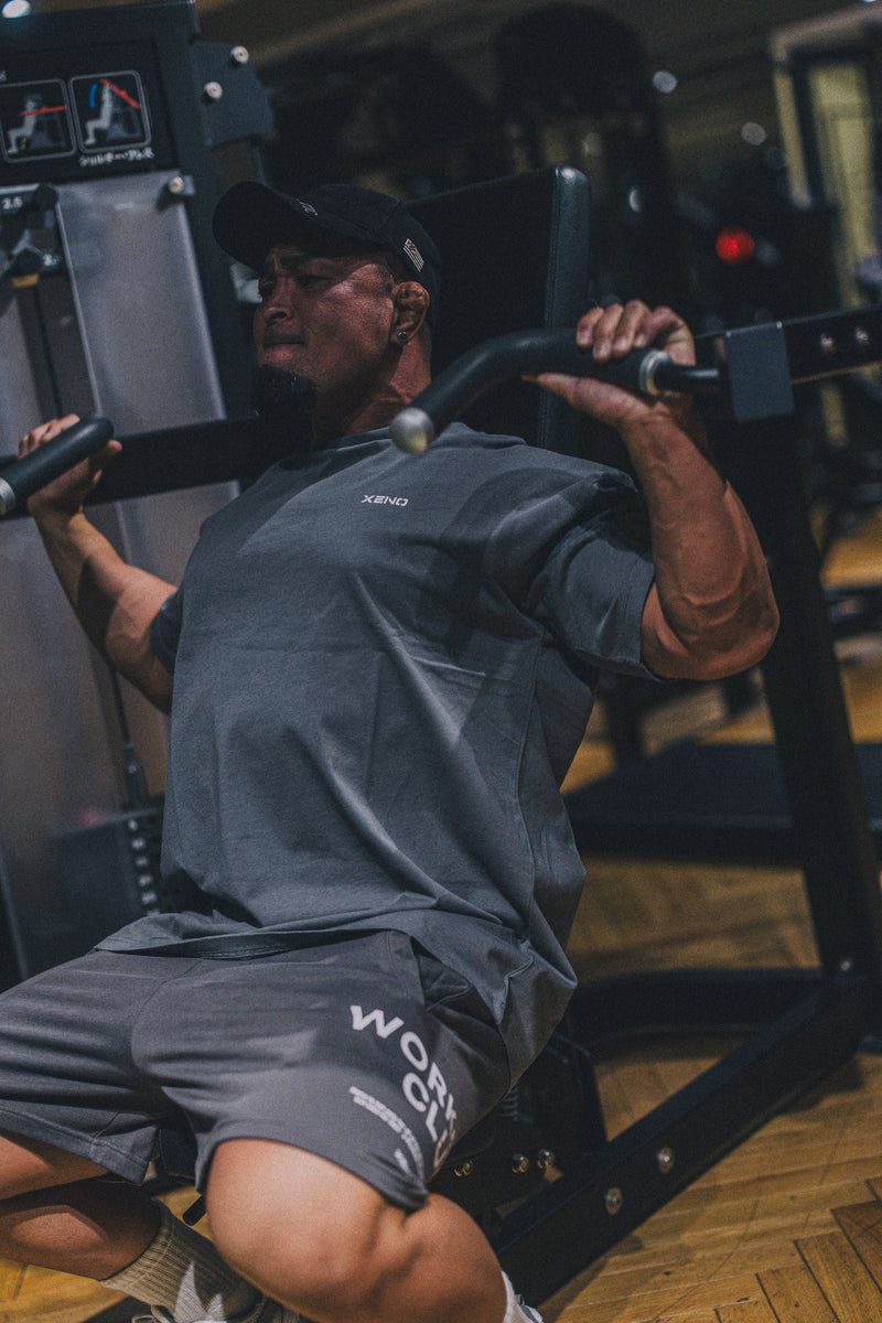 XENO WORKOUT CLUB OVER SIZED T-SHIRT BLUE GRAY