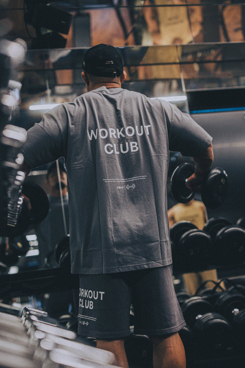 XENO WORKOUT CLUB SWEAT SHORTS BLUE GRAY