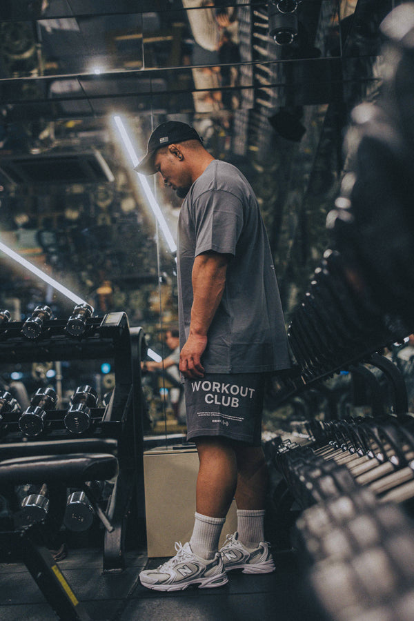 XENO WORKOUT CLUB SWEAT SHORTS BLUE GRAY
