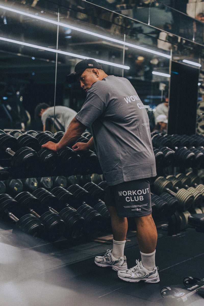 XENO WORKOUT CLUB OVER SIZED T-SHIRT BLUE GRAY