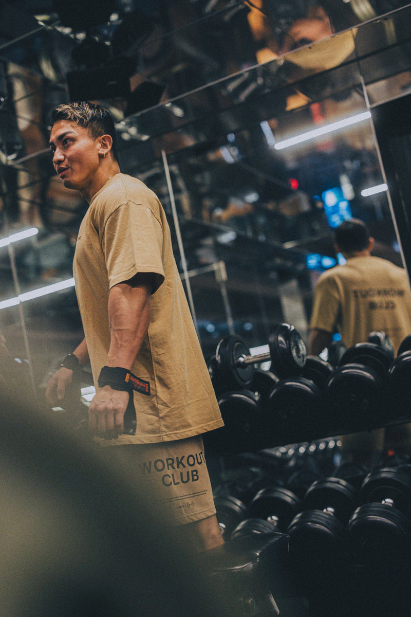 XENO WORKOUT CLUB SWEAT SHORTS BEIGE