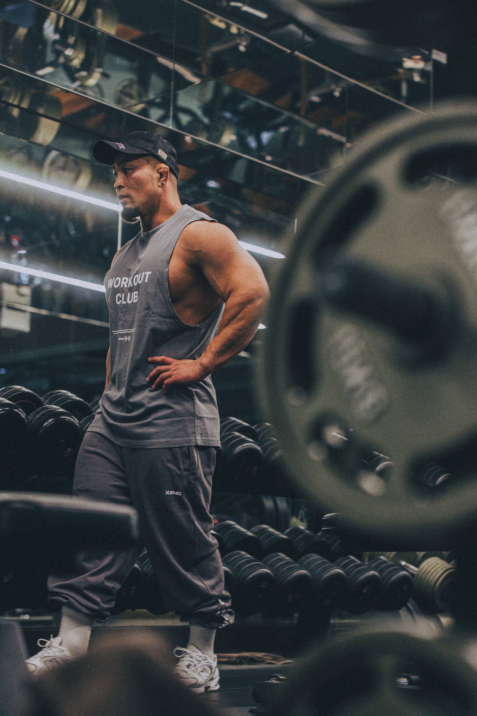 ボディビル タンクトップ XENO WORKOUT CLUB TANK TOP BLUE GRAY