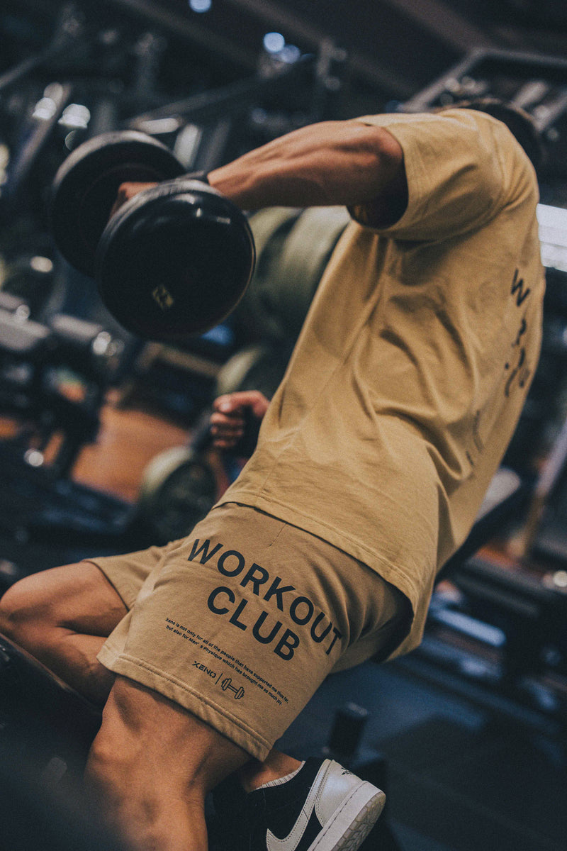 XENO WORKOUT CLUB SWEAT SHORTS BEIGE