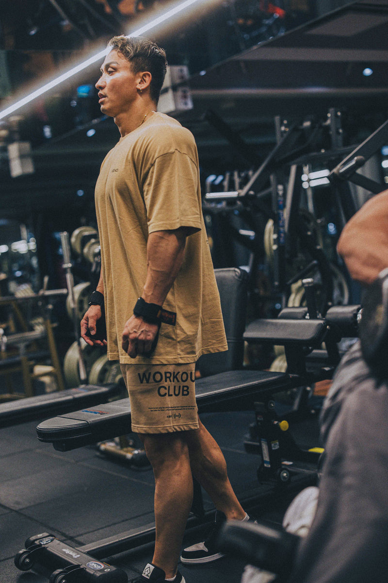 XENO WORKOUT CLUB SWEAT SHORTS BEIGE