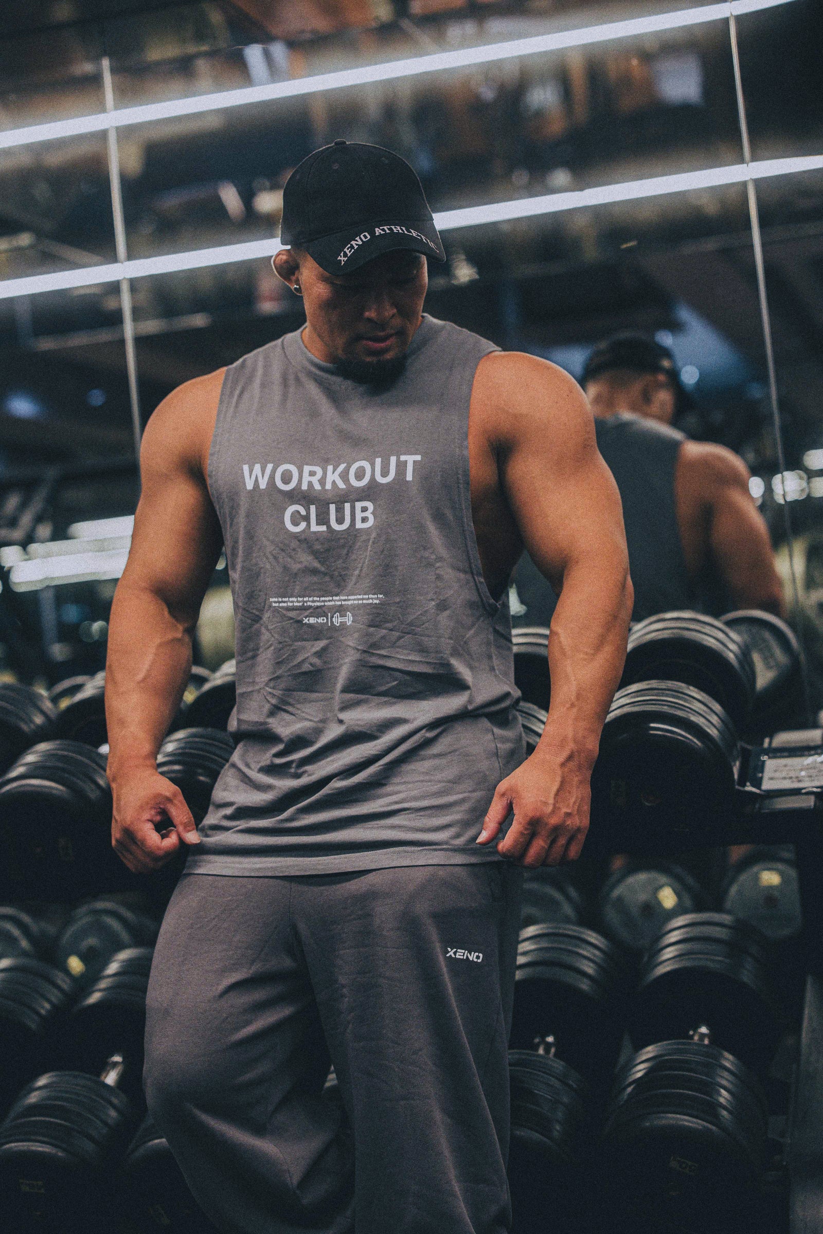 ボディビル タンクトップ XENO WORKOUT CLUB TANK TOP BLUE GRAY