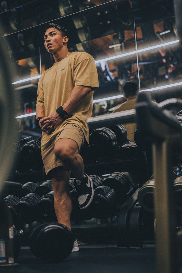 XENO WORKOUT CLUB SWEAT SHORTS BEIGE