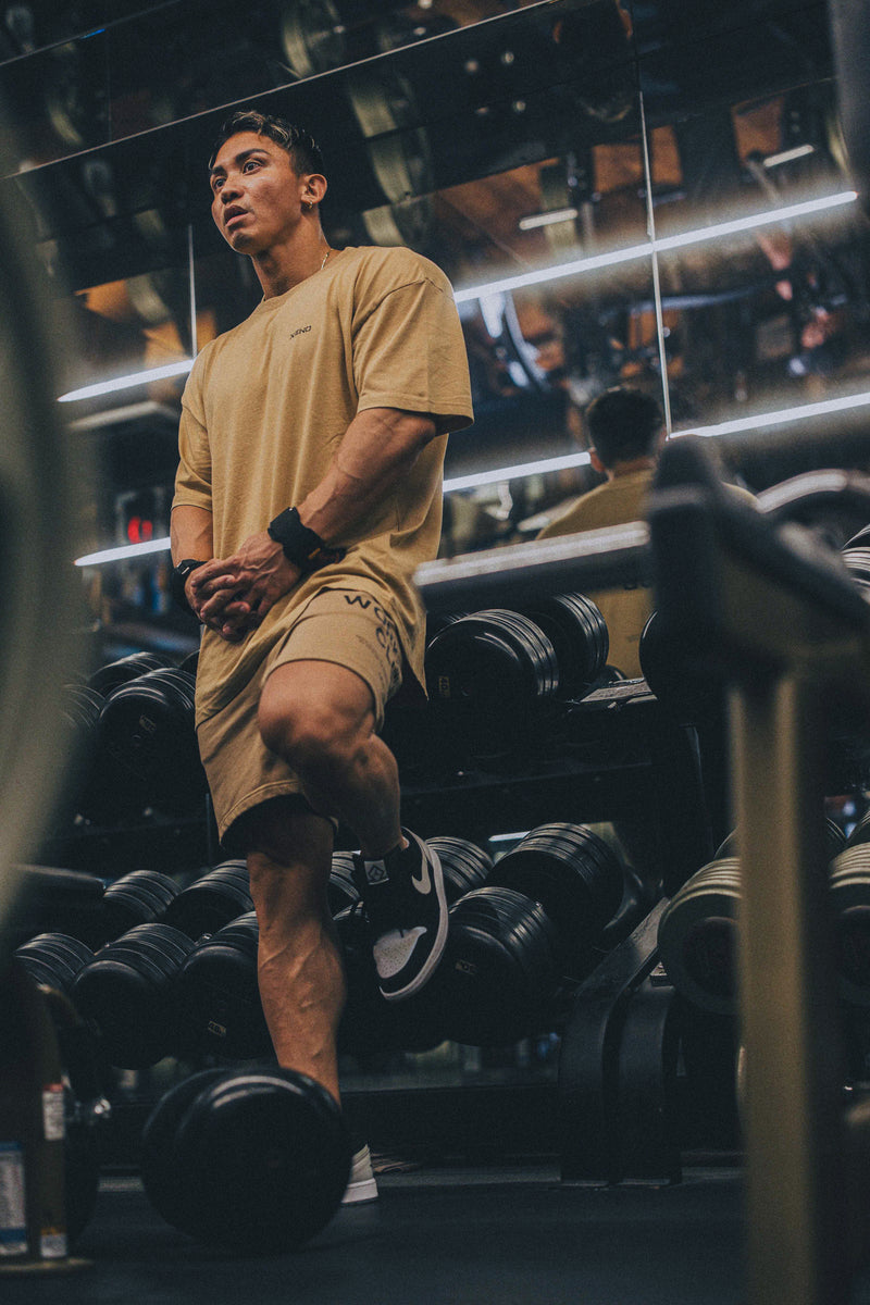 XENO WORKOUT CLUB SWEAT SHORTS BEIGE
