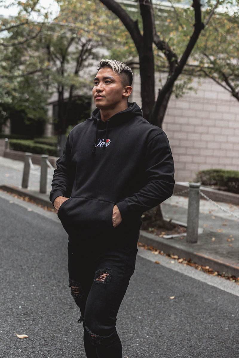 XENO ROSE EMBROIDERY HOODIE Black