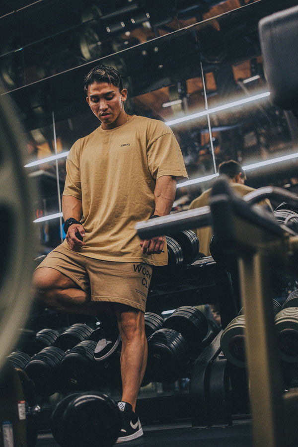 XENO WORKOUT CLUB OVER SIZED T-SHIRT BEIGE