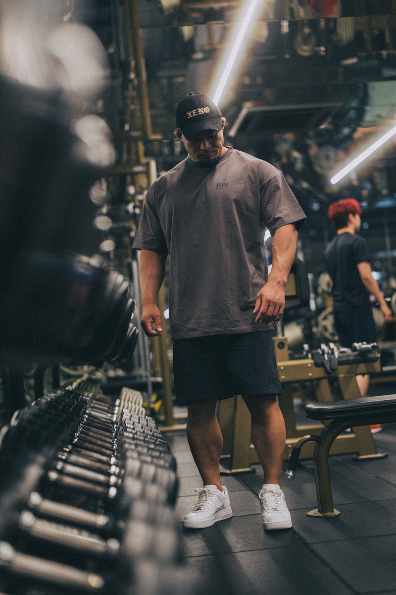 XENO “NFTS” SWEAT SHORTS CHARCOAL