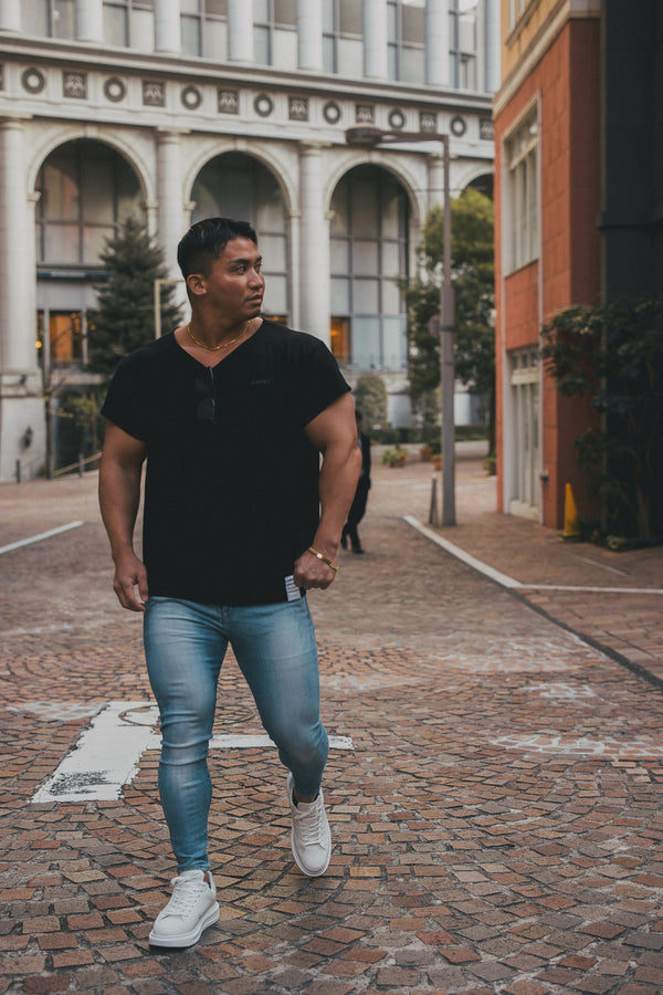 XENO BOAT NECK RELAX TEE BLACK