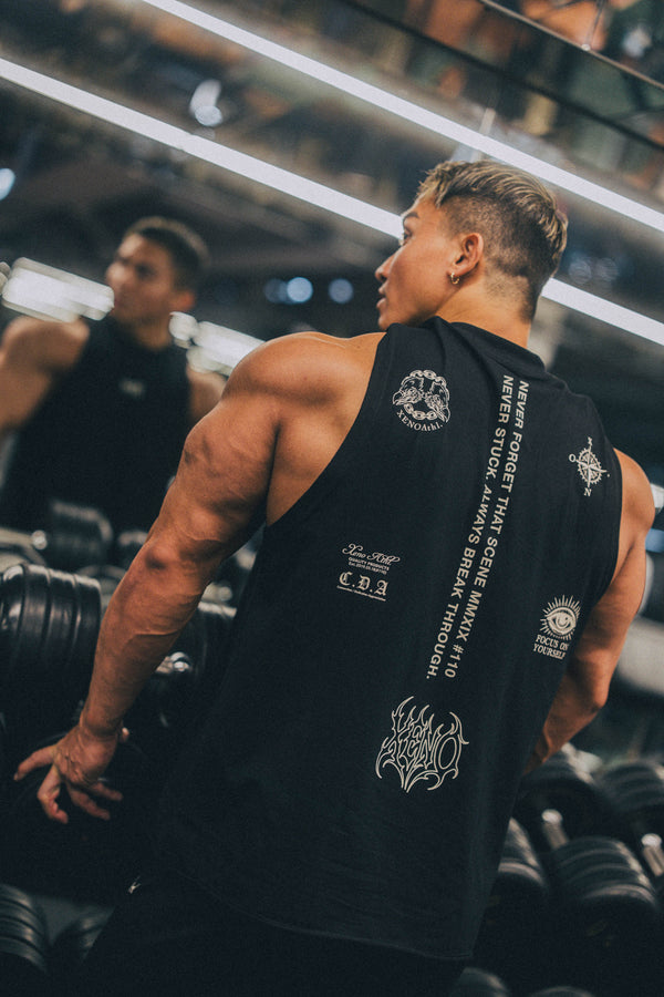 XENO “NFTS”SLEEVELESS TEE BLACK