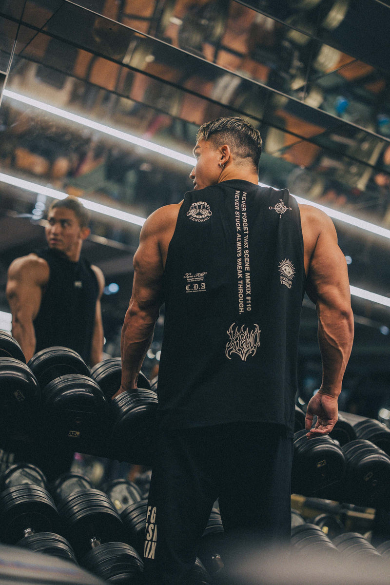 XENO “NFTS”SLEEVELESS TEE BLACK