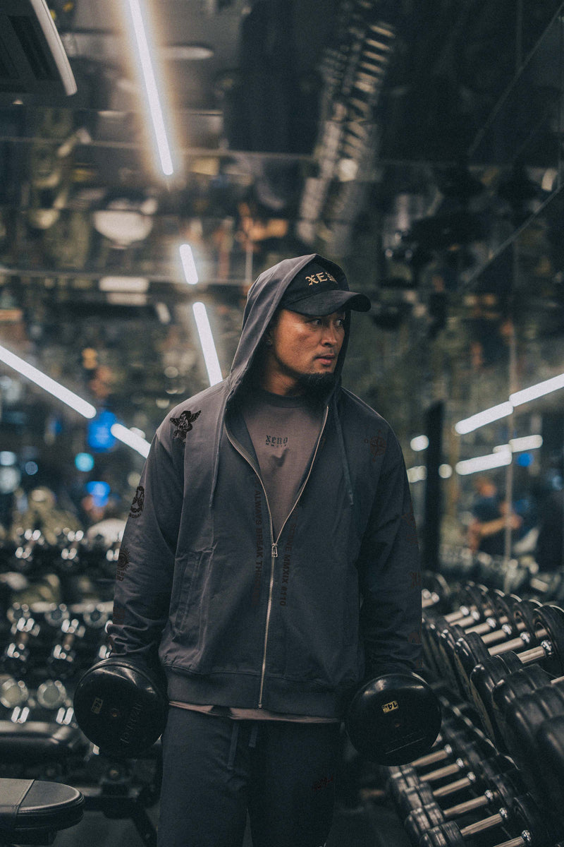 XENO “NFTS” ZIP HOODIE CHARCOAL