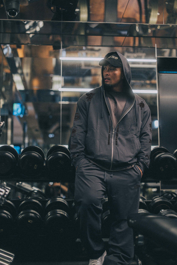 XENO “NFTS” SWEAT PANTS CHARCOAL