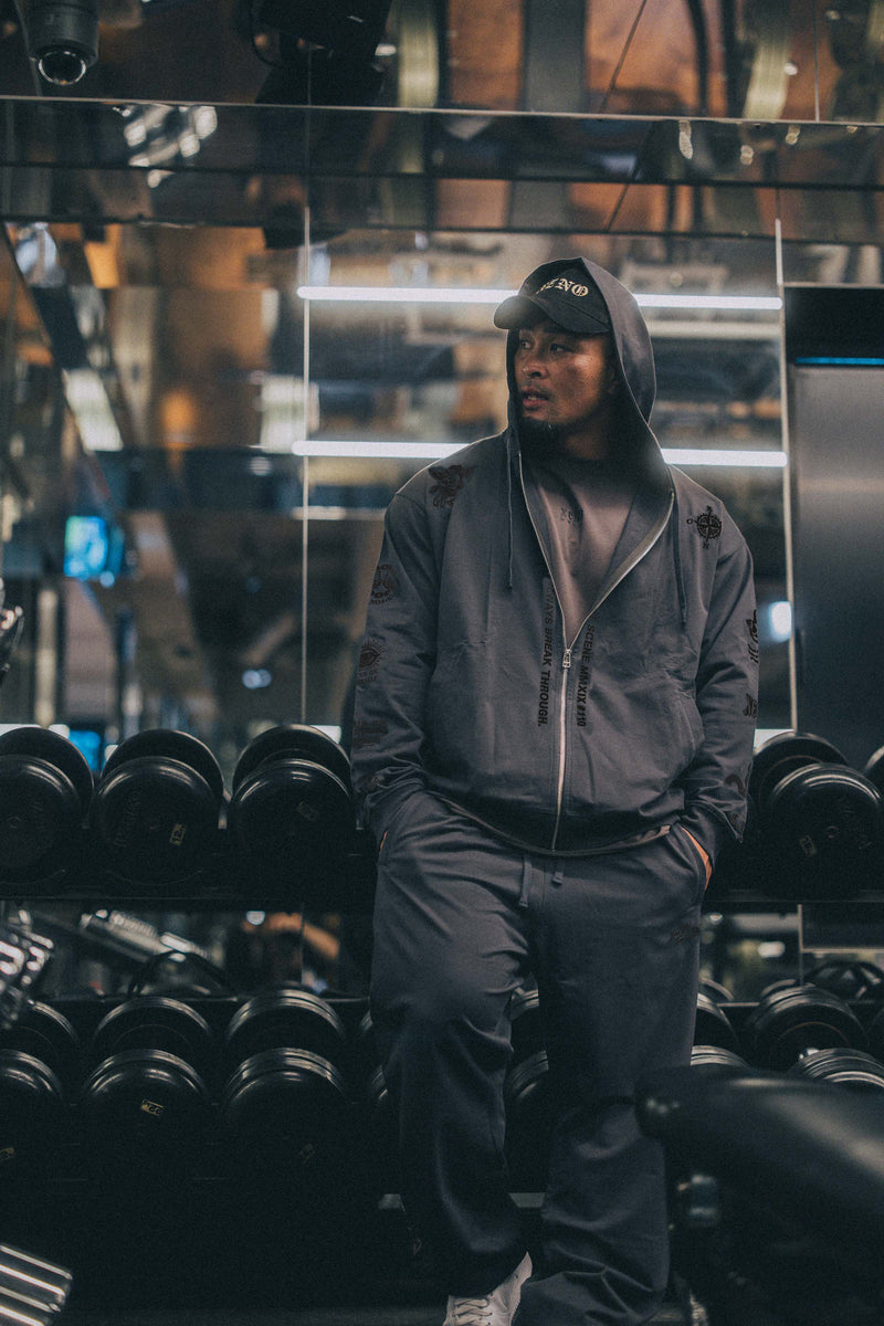 XENO “NFTS” SWEAT PANTS CHARCOAL