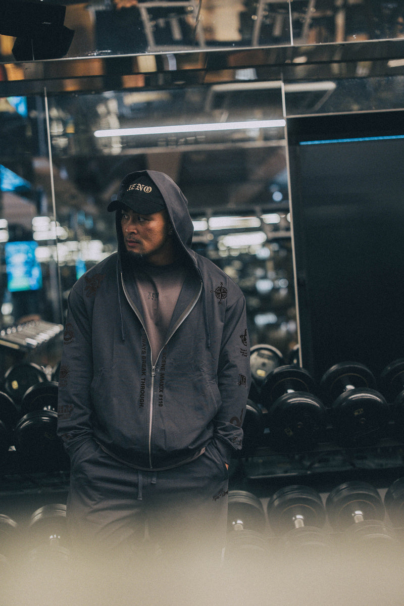 XENO “NFTS” ZIP HOODIE CHARCOAL