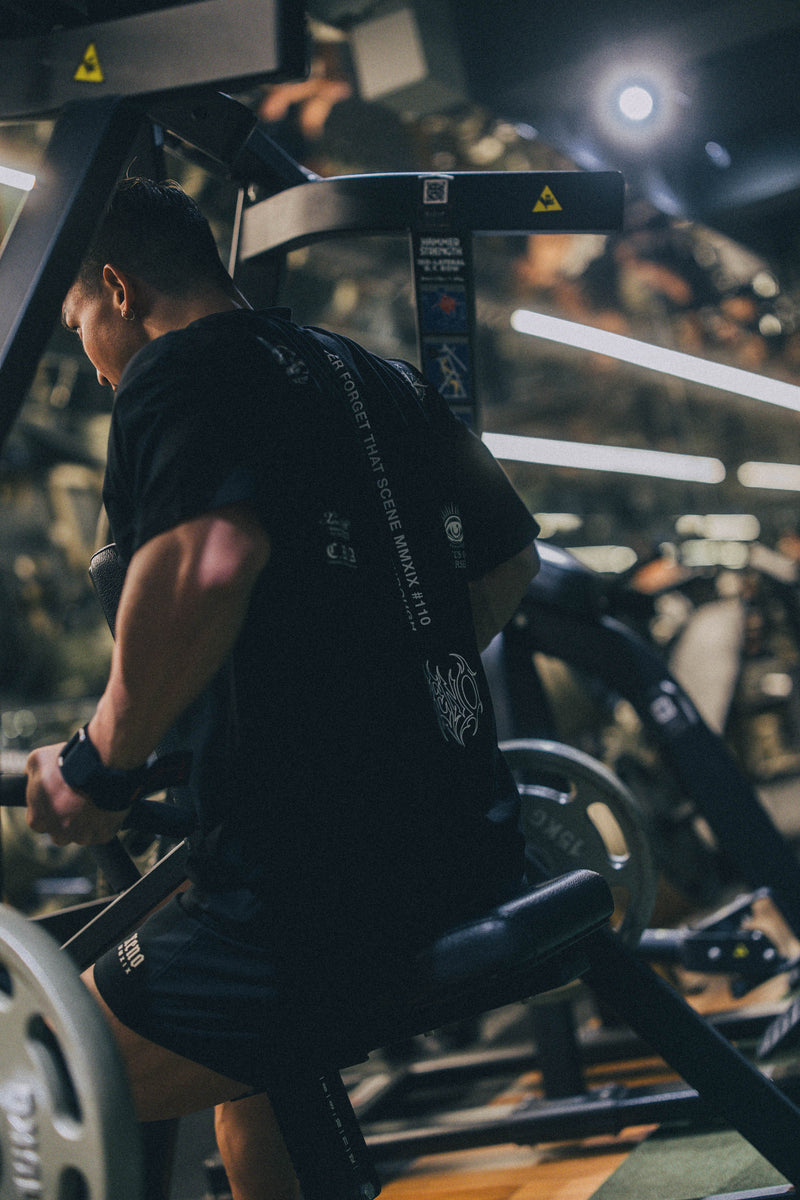 XENO “NFTS” SWEAT SHORTS BLACK