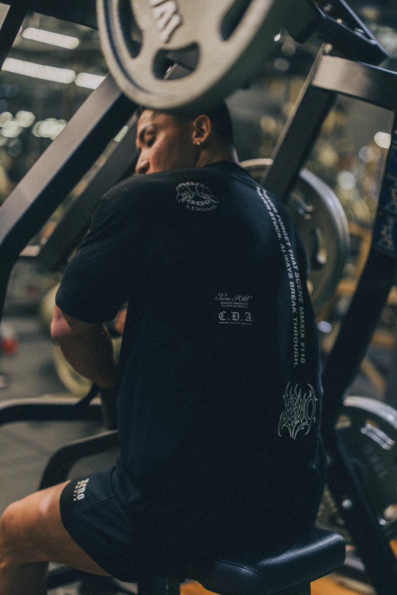 XENO “NFTS” SWEAT SHORTS BLACK