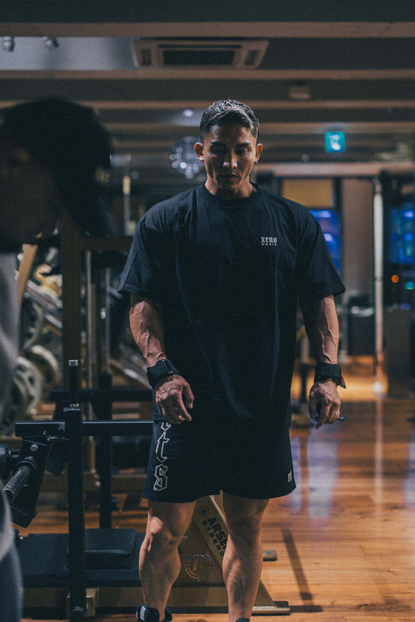 XENO “NFTS” SWEAT SHORTS BLACK