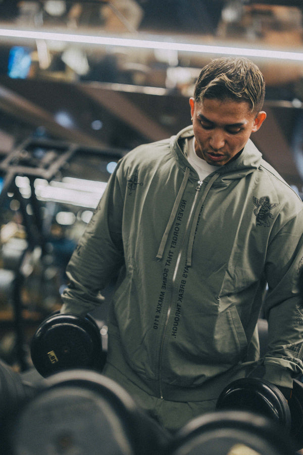 XENO “NFTS” ZIP HOODIE GREEN GRAY