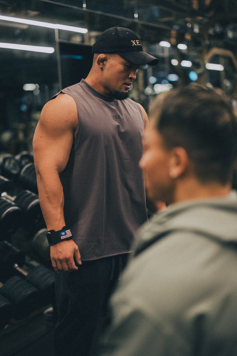 XENO “NFTS”SLEEVELESS TEE CHARCOAL