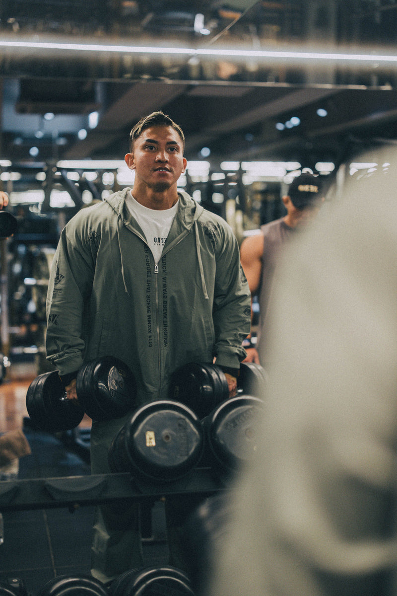 XENO “NFTS” ZIP HOODIE GREEN GRAY