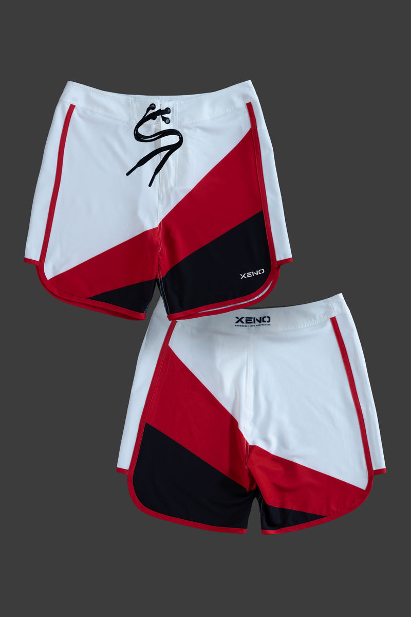 XENO COLOR BLOCK STAGE SHORTS White×Red