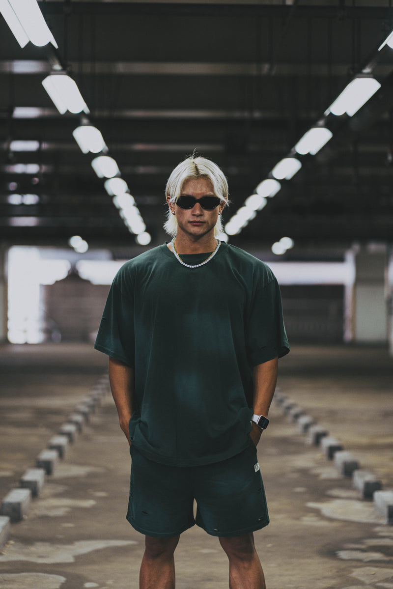 XENO DAMAGE T-SHIRT GREEN