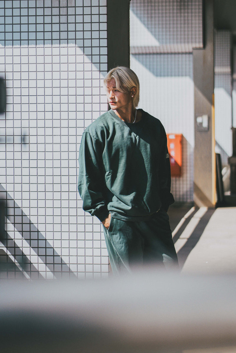 XENO DAMAGE SWEAT SHIRT GREEN