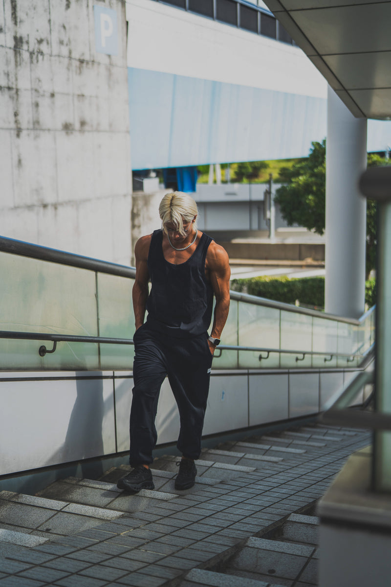 XENO DAMAGE SWEAT PANTS BLACK